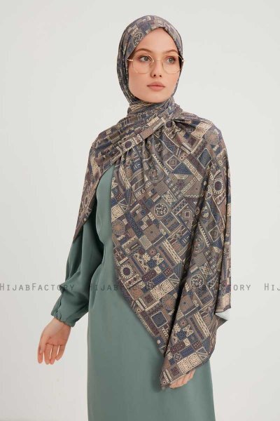 Gulya - Hijab À motifs Bordeaux