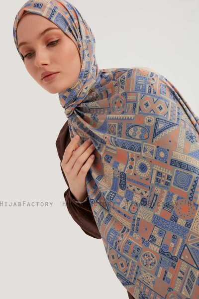 Gulya - Hijab À motifs Orange