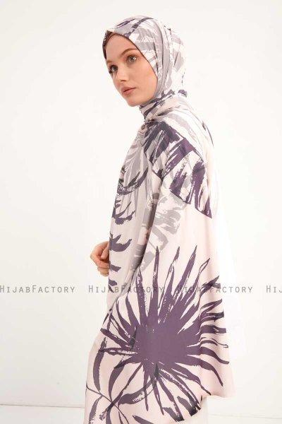 Ezmeray - Hijab À motifs Violet