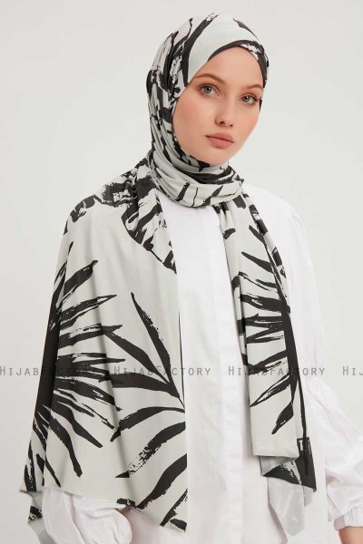 Ezmeray - Hijab À motifs Anthracite