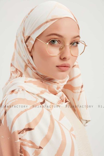 Ezmeray - Hijab À motifs Beige