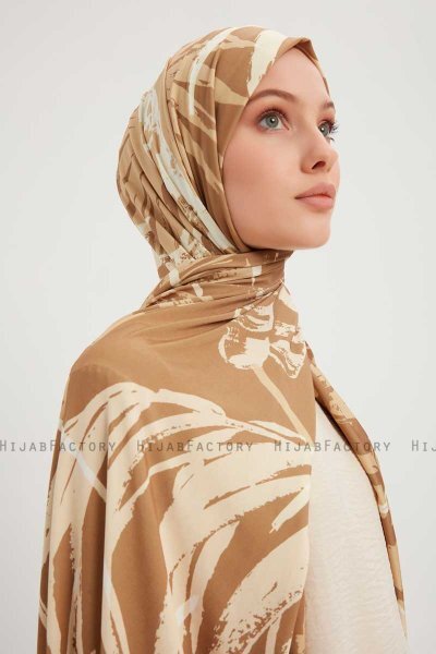Ezmeray - Hijab À motifs Marron