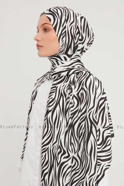 Hafiz - Hijab À motifs Noir