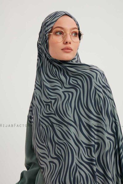 Hafiz - Hijab À motifs Bleu Marin