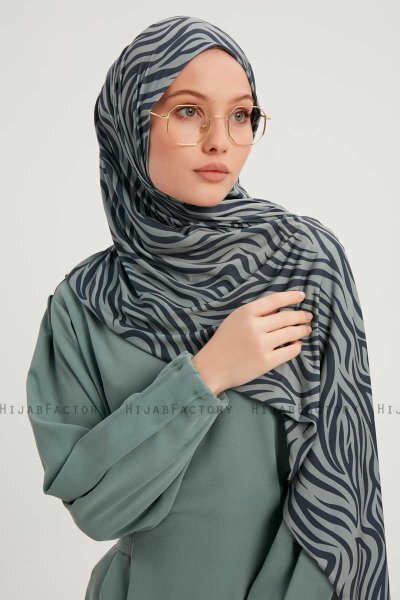 Hafiz - Hijab À motifs Bleu Marin