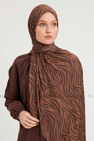 Hafiz - Hijab À motifs Cannelle