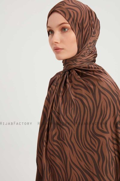 Hafiz - Hijab À motifs Cannelle