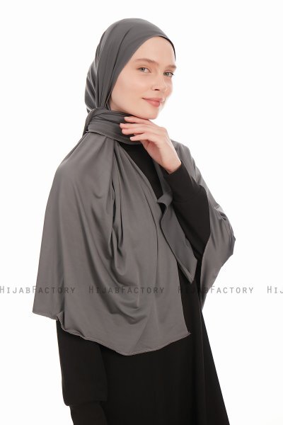 Farah - Hijab Jersey Gris Foncé