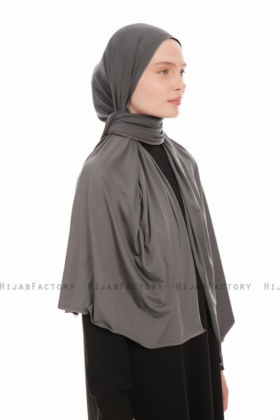 Farah - Hijab Jersey Gris Foncé