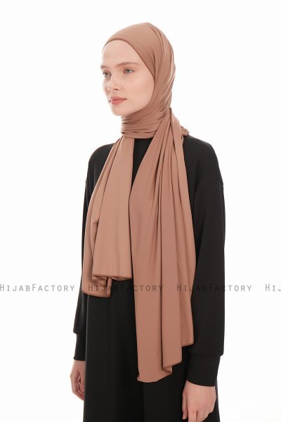 Farah - Hijab Jersey Marron Clair