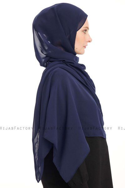 Chiffon Hijab - Bleu Marin