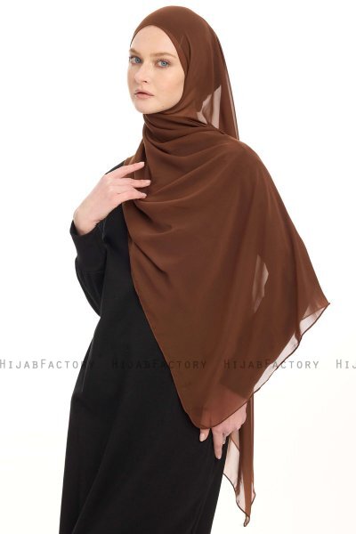 Chiffon Hijab - Marron