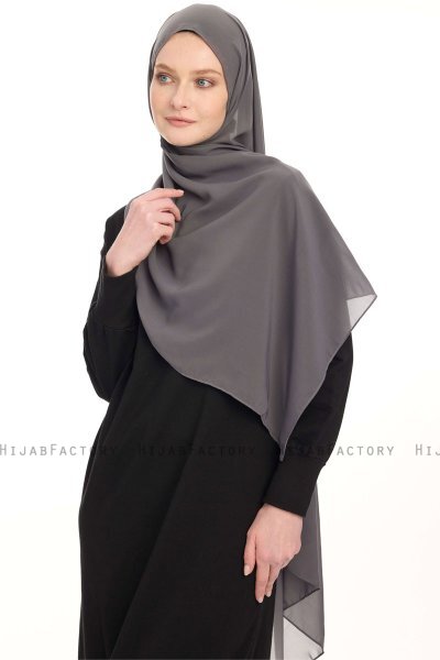 Chiffon Hijab - Gris Foncé
