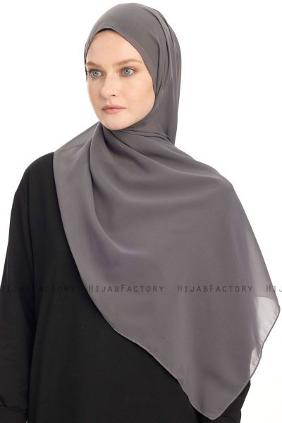 Chiffon Hijab - Gris Foncé