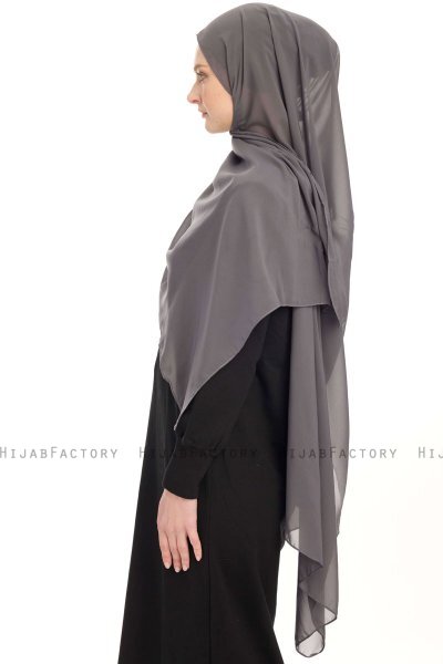 Chiffon Hijab - Gris Foncé