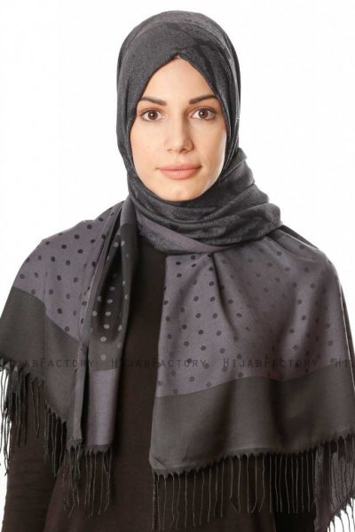 Alev - Hijab A Motifs Noir