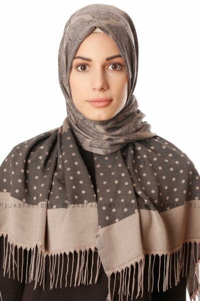 Alev - Hijab A Motifs Taupe