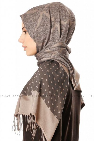 Alev - Hijab A Motifs Taupe