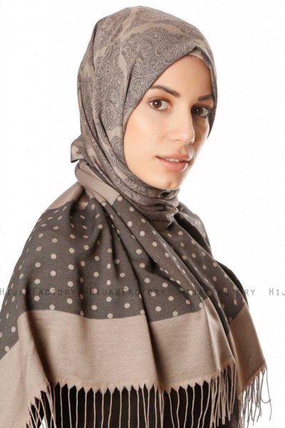 Alev - Hijab A Motifs Taupe