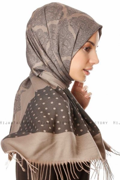 Alev - Hijab A Motifs Taupe