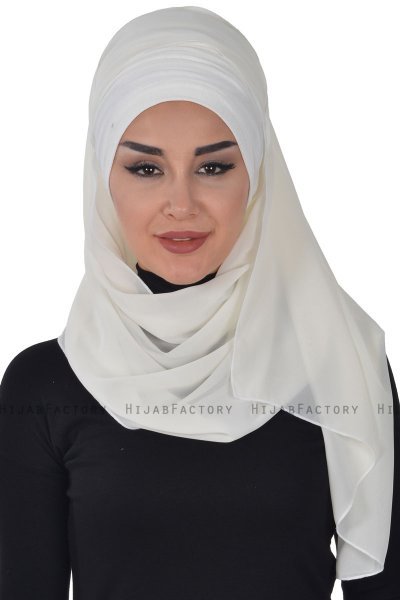 Alva - Hijab & Bonnet Pratique Crème