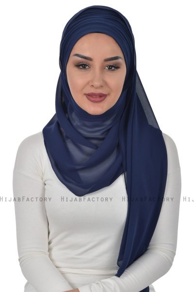 Alva - Hijab & Bonnet Pratique Bleu Marin