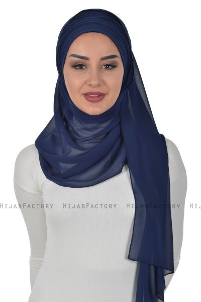 Alva - Hijab & Bonnet Pratique Bleu Marin