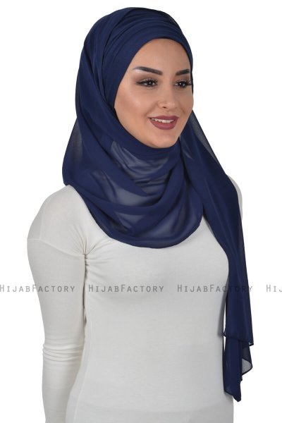 Alva - Hijab & Bonnet Pratique Bleu Marin