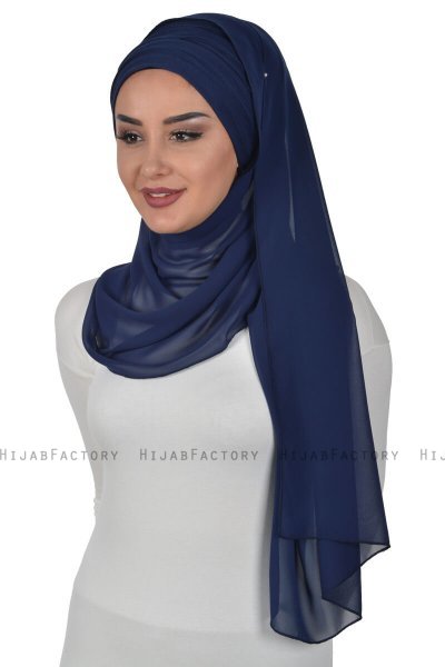 Alva - Hijab & Bonnet Pratique Bleu Marin