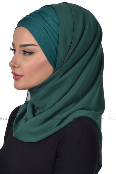 Alva - Hijab & Bonnet Pratique Vert Foncé