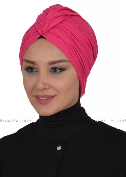 Amy - Turban En Coton Fuchsia - Ayse Turban