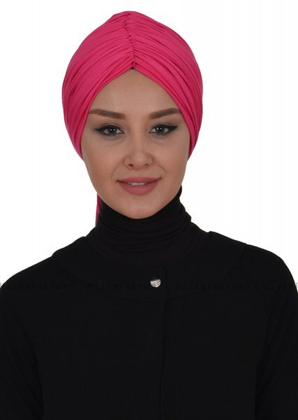 Amy - Turban En Coton Fuchsia - Ayse Turban