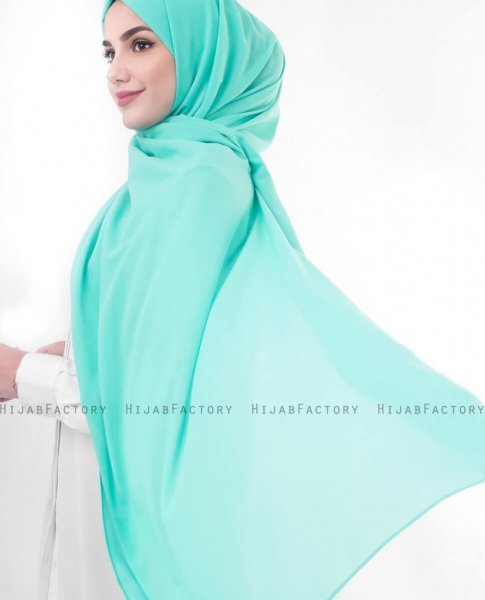 Aqua Green Turkos Georgette Hijab 5XA47b