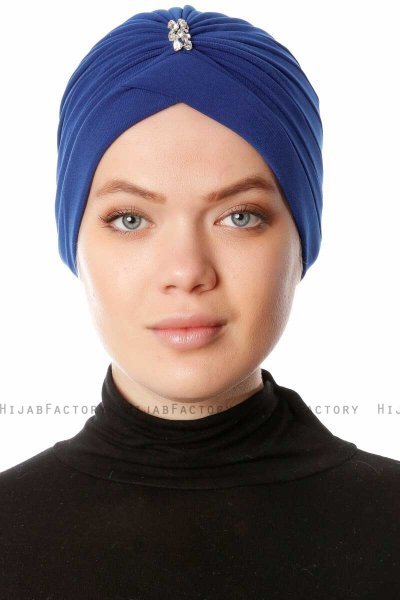 Arwa - Turban Crepe Chiffon Bleu - Sehr-i Sal