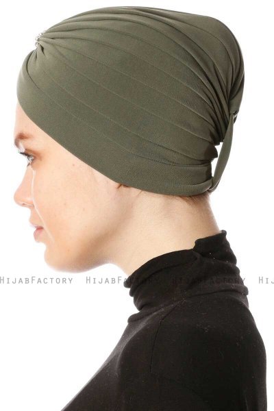 Arwa - Turban Crepe Chiffon Kaki - Sehr-i Sal