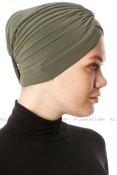 Arwa - Turban Crepe Chiffon Kaki - Sehr-i Sal