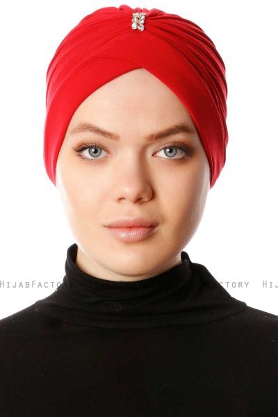Arwa - Turban Crepe Chiffon Rouge - Sehr-i Sal