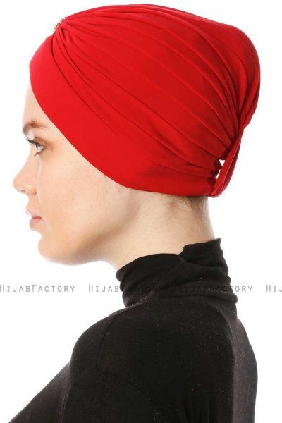 Arwa - Turban Crepe Chiffon Rouge - Sehr-i Sal