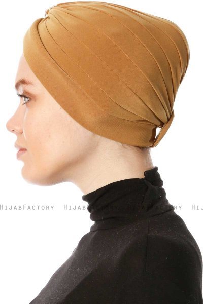 Arwa - Turban Crepe Chiffon Moutarde - Sehr-i Sal