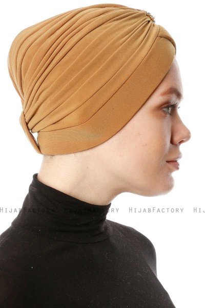 Arwa - Turban Crepe Chiffon Moutarde - Sehr-i Sal