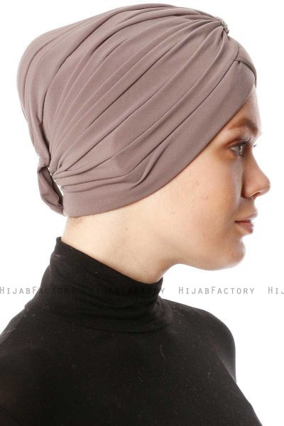 Arwa - Turban Crepe Chiffon Taupe - Sehr-i Sal