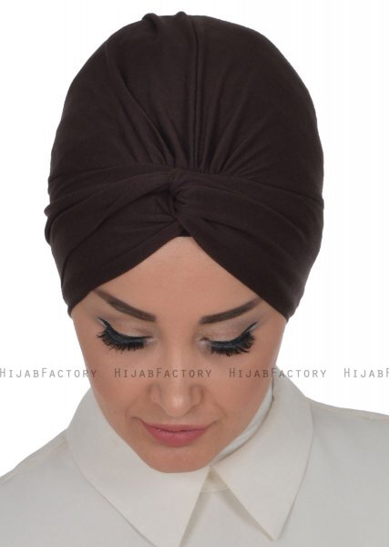 Astrid - Turban En Coton Marron - Ayse Turban