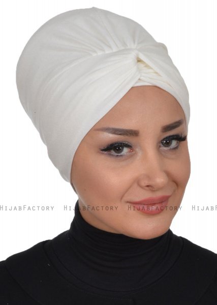 Astrid - Turban En Coton Crème - Ayse Turban