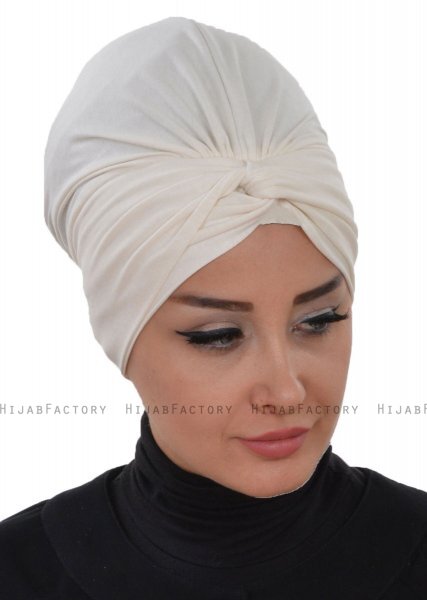Astrid - Turban En Coton Crème - Ayse Turban