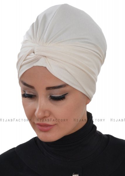 Astrid - Turban En Coton Crème - Ayse Turban