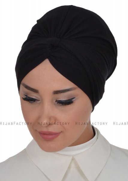 Astrid - Turban En Coton Noir - Ayse Turban