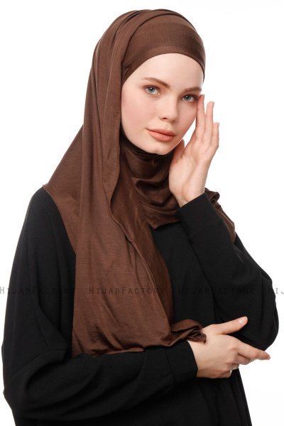 Asya - Hijab Pratique Viscose Marron