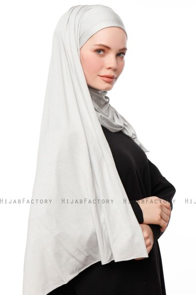 Asya - Hijab Pratique Viscose Gris Clair