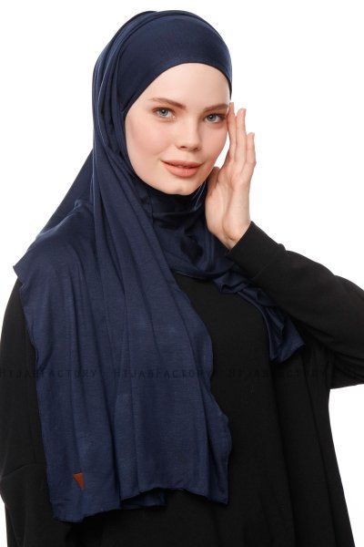 Asya - Hijab Pratique Viscose Bleu Marin