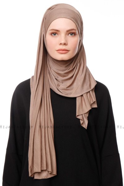 Asya - Hijab Pratique Viscose Taupe Foncé